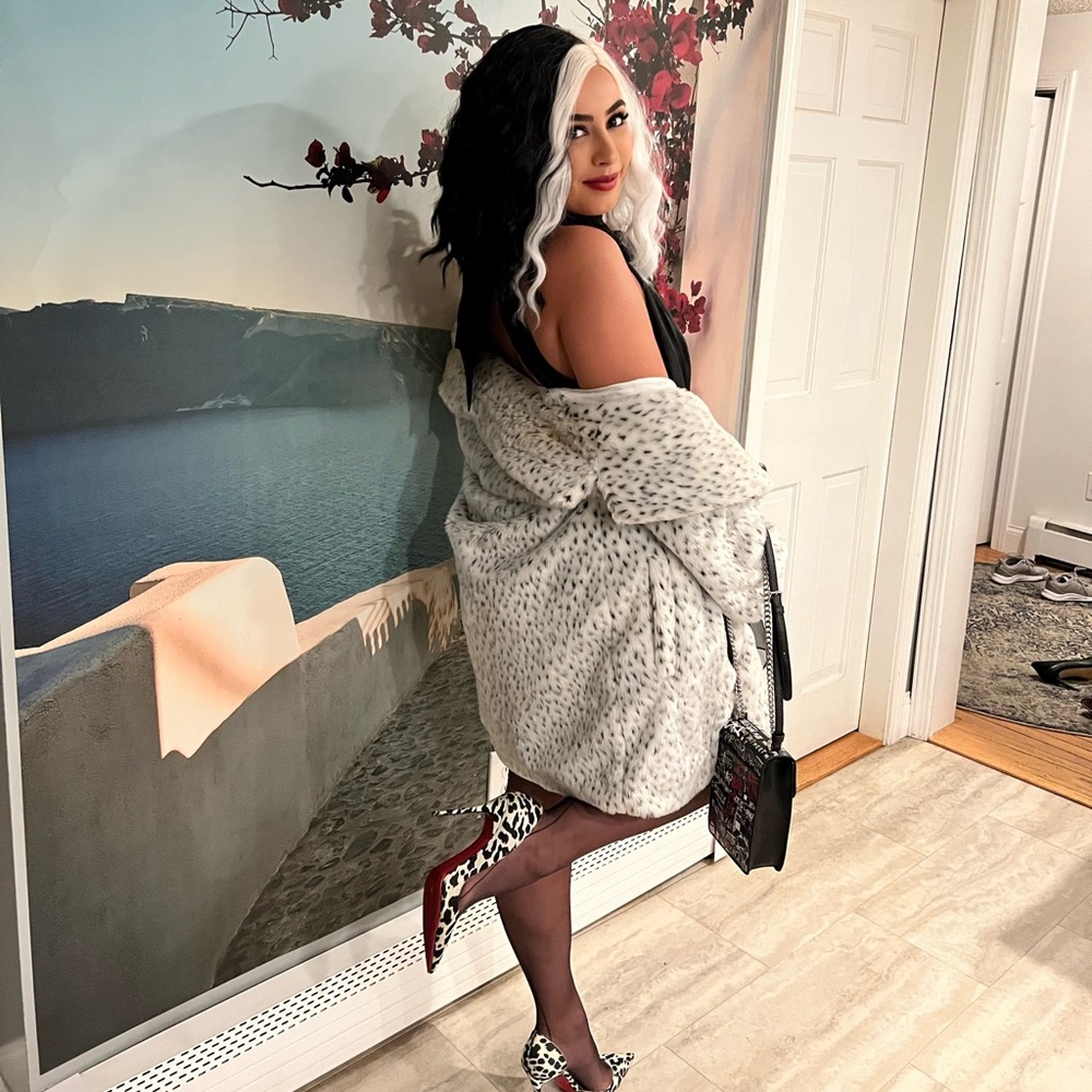 Faux fur Dalmatian print jacket